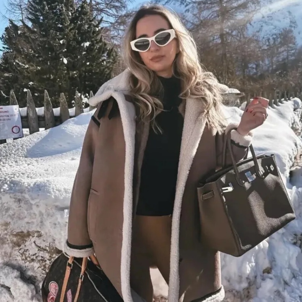 Zara Mink Double Face Jacket Never Worn